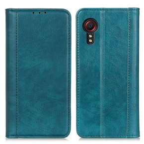 Θήκη για Samsung Galaxy Xcover 7, Wallet Litchi Leather, πράσινη