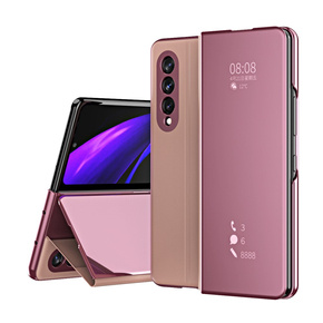 Θήκη για Samsung Galaxy Z Fold3 5G, Clear View, ροζ rose gold