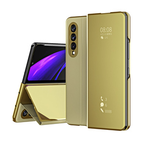 Θήκη για Samsung Galaxy Z Fold3 5G, Clear View, χρυσή