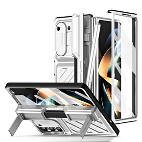 Θήκη για Samsung Galaxy Z Fold5 5G, θήκη Kickstand, με βάση και γυαλί, ασημένια