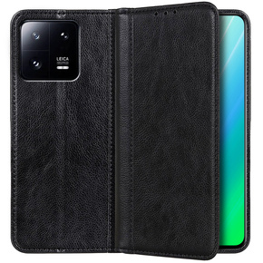 Θήκη για Xiaomi 13, Wallet Litchi Leather, μαύρη