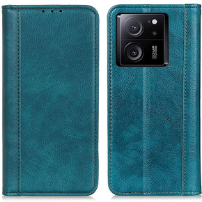 Θήκη για Xiaomi 13T / 13T Pro, Wallet Litchi Leather, πράσινη
