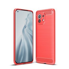 Θήκη για Xiaomi Mi 11, Karbon, κόκκινη