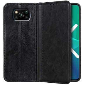 Θήκη για Xiaomi Poco X3 NFC / Poco X3 PRO, Wallet Litchi Leather, μαύρη