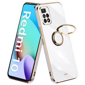 Θήκη για Xiaomi Redmi 10, Electro Ring, λευκή