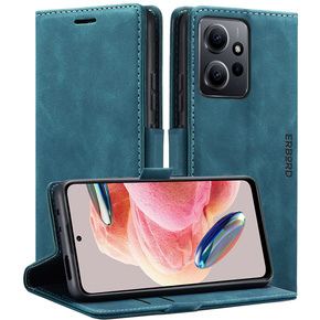 Θήκη για Xiaomi Redmi Note 12 5G / Poco X5 5G, ERBORD Vintage, πορτοφόλι με πτερύγιο, μπλε
