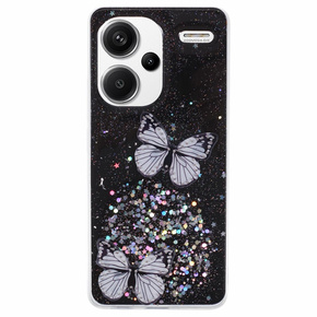 Θήκη για Xiaomi Redmi Note 13 Pro+, Glitter Butterfly, μαύρη