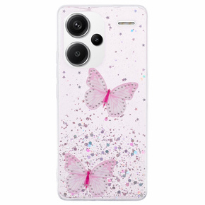 Θήκη για Xiaomi Redmi Note 13 Pro+, Glitter Butterfly, ροζ