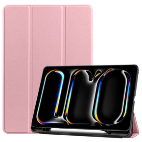 Θήκη για iPad Pro 11 2024, Smartcase με χώρο για γραφίδα, ροζ