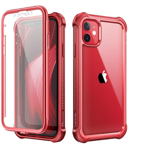 Θήκη για iPhone 11, Dexnor Full Body Rugged, διαφανές / κόκκινο