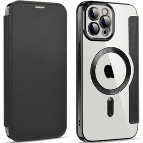 Θήκη για iPhone 11 Pro Max, FlipMag Ασφαλές πορτοφόλι με πτερύγιο RFID, για MagSafe, μαύρη
