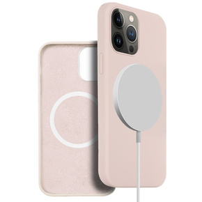 Θήκη για iPhone 13 Pro, Silicone MagSafe, ανοιχτή ροζ