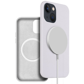 Θήκη για iPhone 13 mini, Silicone MagSafe, λευκή