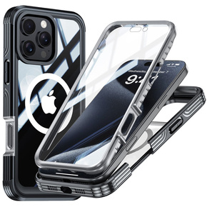 Θήκη για iPhone 16 Pro Max, Shockproof, με μεμβράνη οθόνης, για MagSafe, μαύρη