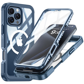 Θήκη για iPhone 16 Pro Max, Shockproof, με μεμβράνη οθόνης, για MagSafe, σκούρο μπλε