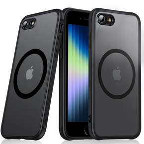 Θήκη για iPhone 7/8/SE 2020/SE 2022, για MagSafe, υβριδική θήκη ματ, μαύρο