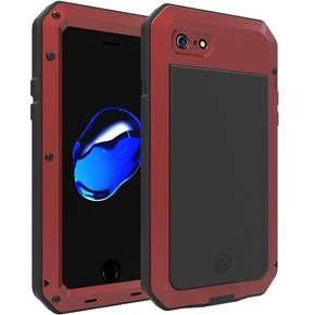Θήκη για iPhone SE (2020)/SE (2022)/7/8, θωρακισμένη, με ενσωματωμένο γυαλί, κόκκινη