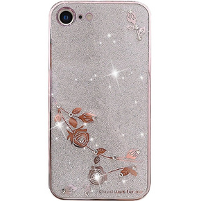 Θήκη για iPhone SE 2022 / SE 2020 / 8 / 7, Glitter Flower, ροζ rose gold