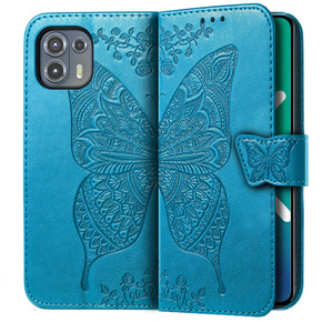 Θήκη με πτερύγιο για Motorola Edge 20 Lite, Butterfly, μπλε