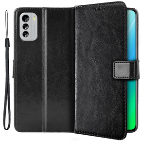 Θήκη με πτερύγιο για Nokia G60 5G, Crazy Horse Wallet, μαύρη