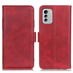 Θήκη με πτερύγιο για Nokia G60 5G, Wallet PU Leather Case, κόκκινη