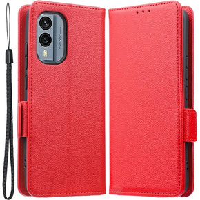 Θήκη με πτερύγιο για Nokia X30 5G, Wallet Litchi Magnet Case, κόκκινη