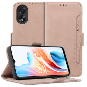 Θήκη με πτερύγιο για Oppo A38 4G / Oppo A18 4G, Card Slot, ροζ