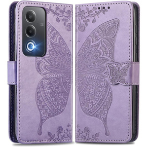 Θήκη με πτερύγιο για Oppo A80, Butterfly, μωβ