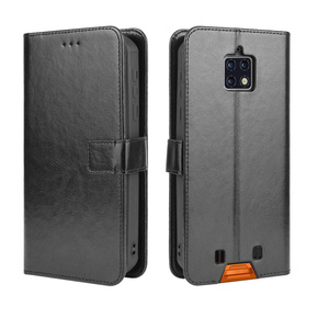 Θήκη με πτερύγιο για Oukitel WP6, Crazy Horse Wallet, μαύρη