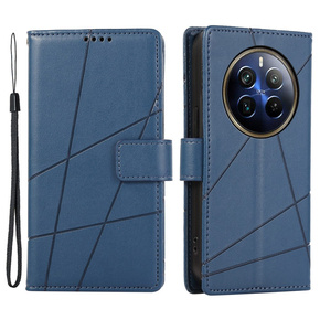 Θήκη με πτερύγιο για Realme 12 Pro 5G / 12 Pro+ 5G, Leather Line Wallet, μπλε