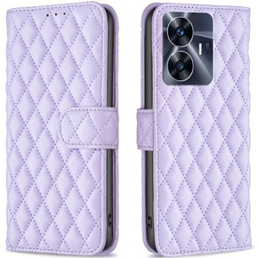 Θήκη με πτερύγιο για Realme C55, Wallet, BINFEN COLOR, μωβ