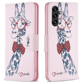 Θήκη με πτερύγιο για Samsung Galaxy A05s, Wallet, giraffe, ροζ