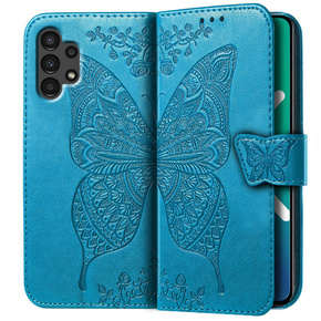 Θήκη με πτερύγιο για Samsung Galaxy A13 4G, Butterfly, μπλε