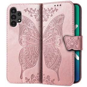 Θήκη με πτερύγιο για Samsung Galaxy A13 4G, Butterfly, ροζ