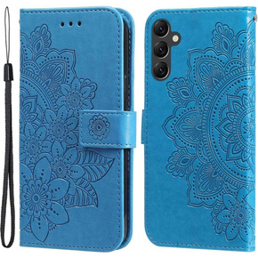 Θήκη με πτερύγιο για Samsung Galaxy A14 4G/5G, Mandala Flower, μπλε