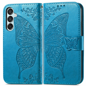 Θήκη με πτερύγιο για Samsung Galaxy M15 5G, Butterfly, μπλε