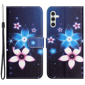 Θήκη με πτερύγιο για Samsung Galaxy M15 5G, Wallet, Blue Flower