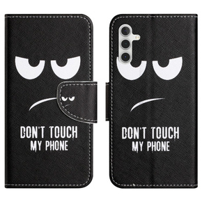 Θήκη με πτερύγιο για Samsung Galaxy M15 5G, Wallet, Don't Touch My Phone μαύρη