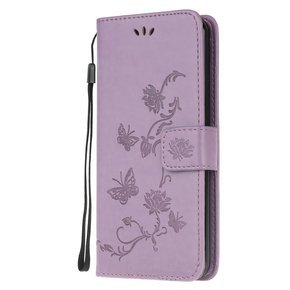 Θήκη με πτερύγιο για Samsung Galaxy M21, Butterfly Flower, μωβ