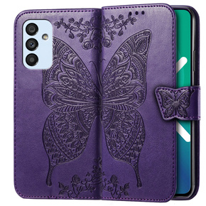 Θήκη με πτερύγιο για Samsung Galaxy M23 5G / M13, Butterfly, μωβ