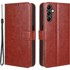 Θήκη με πτερύγιο για Samsung Galaxy M34, Crazy Horse Wallet, καφέ