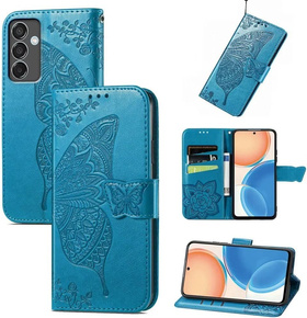 Θήκη με πτερύγιο για Samsung Galaxy M55 5G, Butterfly, μπλε