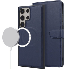 Θήκη με πτερύγιο για Samsung Galaxy S23 Ultra, πορτοφόλι, για MagSafe, σκούρο μπλε