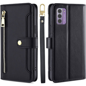 Θήκη με πτερύγιο για Samsung Galaxy S23, Wallet Zipper Pocket, μαύρη