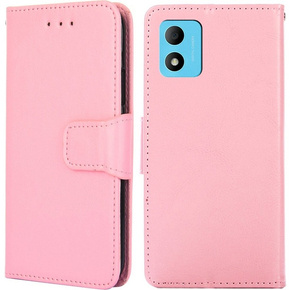 Θήκη με πτερύγιο για TCL 305i, PU Leather Wallet Case, ροζ