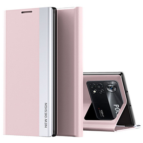 Θήκη με πτερύγιο για Xiaomi Poco M4 Pro 4G, Side Magnetic, ροζ