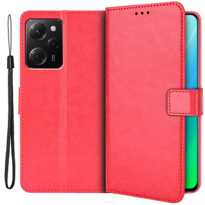 Θήκη με πτερύγιο για Xiaomi Poco X5 Pro 5G, Wallet, κόκκινη