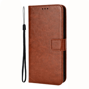 Θήκη με πτερύγιο για Xiaomi Poco X6 5G, Crazy Horse Wallet, καφέ