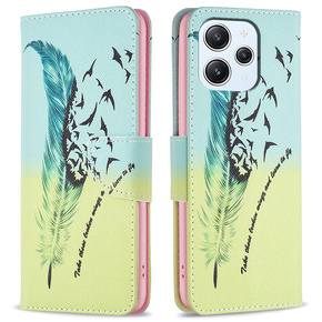 Θήκη με πτερύγιο για Xiaomi Redmi 12 4G, Wallet, feather, μπλε