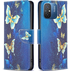 Θήκη με πτερύγιο για Xiaomi Redmi 12C, Wallet, butterfly, μπλε